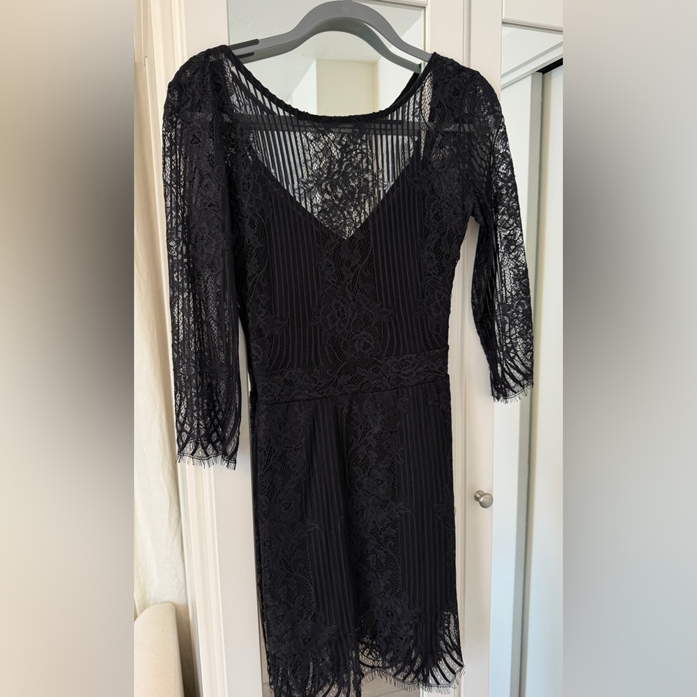 For Love & Lemons Black Low Back Mini Dress